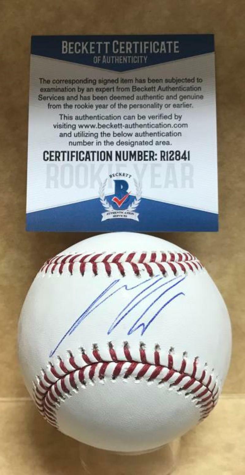 SETH BEER HOUSTON ASTROS SIGNED AUTOGRAPHED M.L. BASEBALL BECKETT R12841