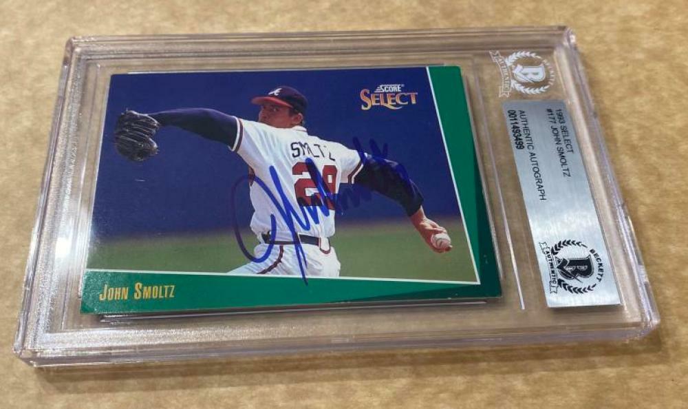 1993 SELECT JOHN SMOLTZ BRAVES SIGNED CARD BECKETT AUTHENTIC AUTOGRAPHED COLLECTIBLE MEMORABILIA