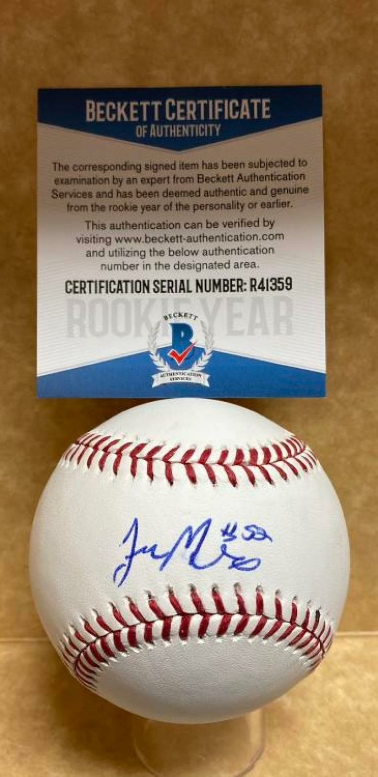 JASSELL DE LA CRUZ ATLANTA BRAVES ROOKIE YEAR SIGNED M.L. BASEBALL R41359