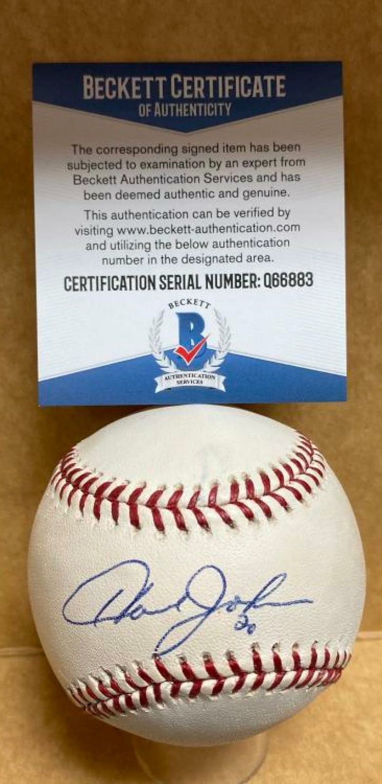 HOWARD JOHNSON #20 NEW YORK METS SIGNED AUTO M.L. BASEBALL BECKETT Q66883