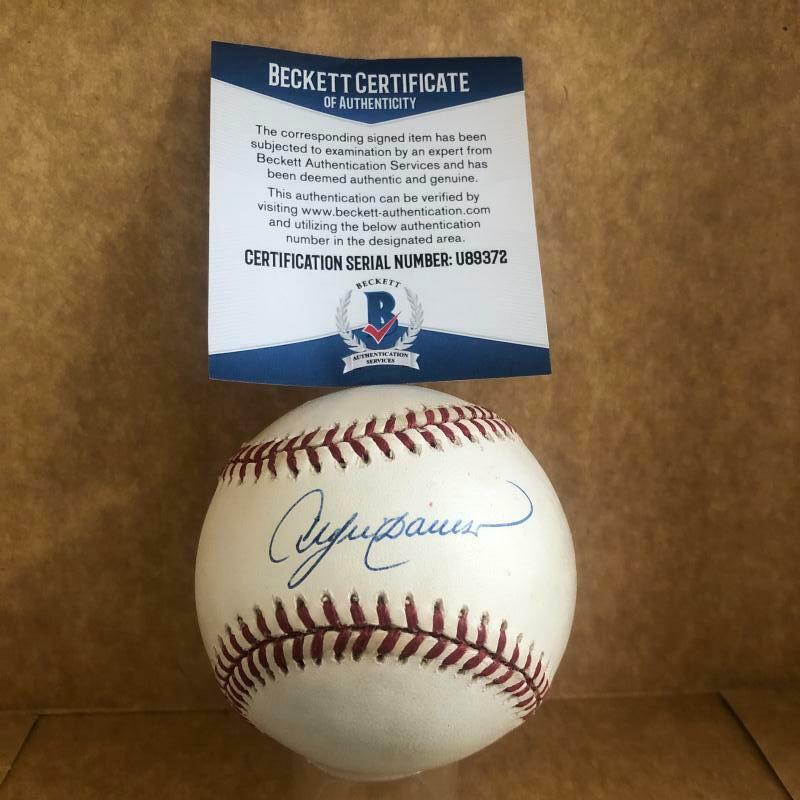 ANDRE DAWSON CHICAGO CUBS SIGNED AUTOGRAPHED N.L. BASEBALL BECKETT U89372