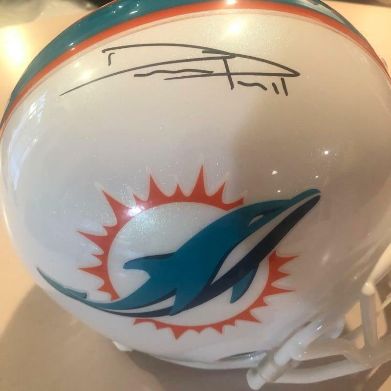 DEVANTE PARKER MIAMI DOLPHINS SIGNED FULL SIZE REPLICA HELMET JSA WITNESS