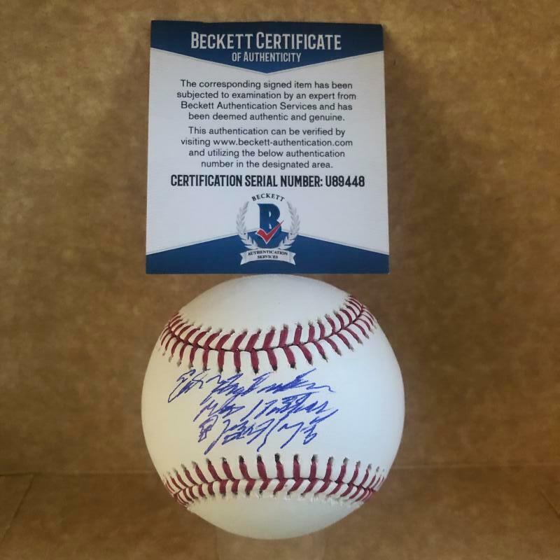 ED HALICKI NO HITTER 8/24/75 GIANTS SIGNED AUTO M.L. BASEBALL BECKETT U89448