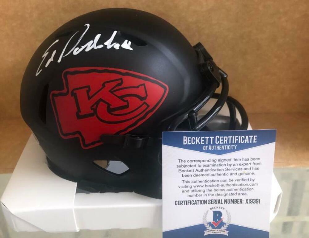 ED PODOLAK KANSAS CITY CHIEFS SIGNED ECLIPSE MINI HELMET BECKETT X19391