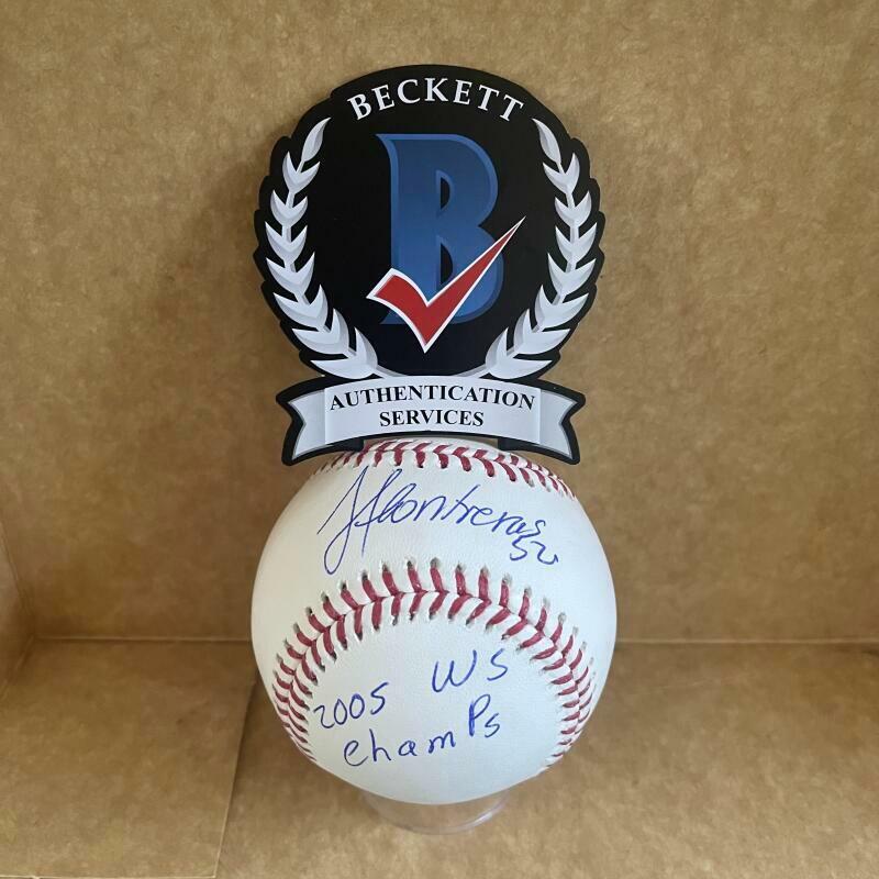 JOSE CONTRERAS 2005 WS CHAMPS WHITE SOX SIGNED M.L. BASEBALL BECKETT WITNESS