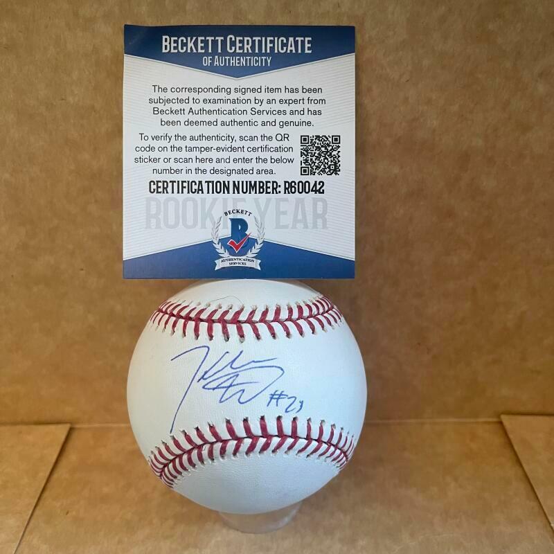 KAHLIL WATSON MIAMI MARLINS ROOKIE YEAR SIGNED M.L. BASEBALL BECKETT
