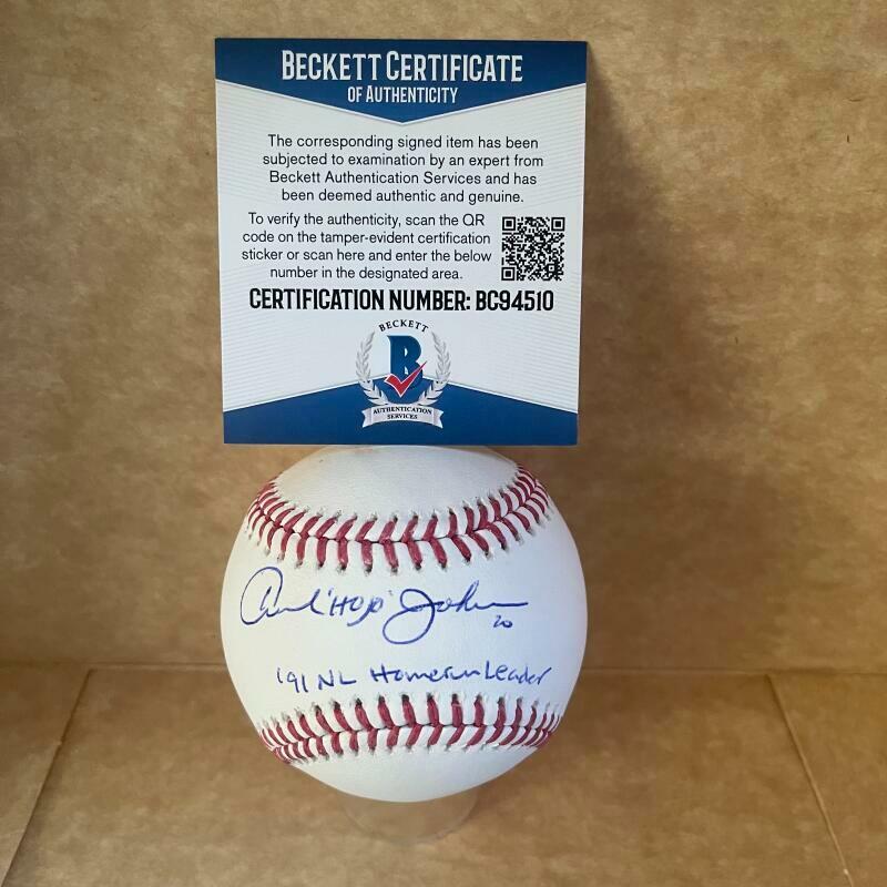 HOWARD JOHNSON 91 NL HR LEADER SIGNED AUTO M.L. BASEBALL BAS BC94510