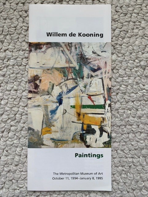 WILLEM DE KOONING METROPOLITAN MUSEUM OF ART BROCHURE FROM 1994 AWESOME+RARE COLLECTIBLE MEMORABILIA
