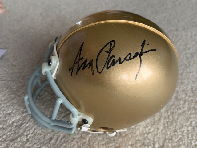 ARA PARSEGHIAN HAND SIGNED NOTRE DAME MINI HELMET AWESOME+RARE JSA
