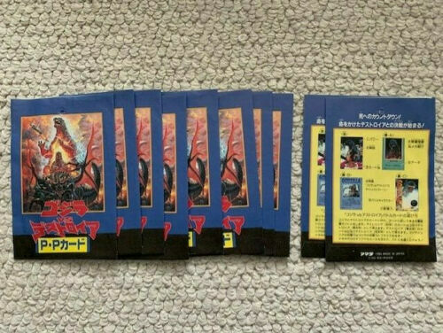GODZILLA VINTAGE LOT OF 12 TRADING CARDS+13 WRAPPERS JAPAN GREAT CONDITION COLLECTIBLE MEMORABILIA