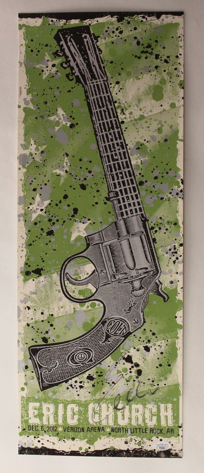 ERIC CHURCH SIGNED AUTOGRAPH 9X24 CONCERT TOUR POSTER LITTLE ROCK AR 12/6/12 JSA