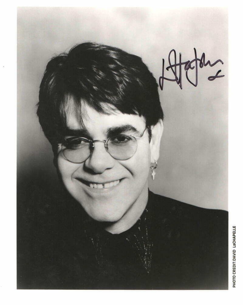SIR ELTON JOHN SIGNED AUTOGRAPH 8X10 PHOTO GOODBYE YELLOW BRICK ROAD W/ JSA LOA