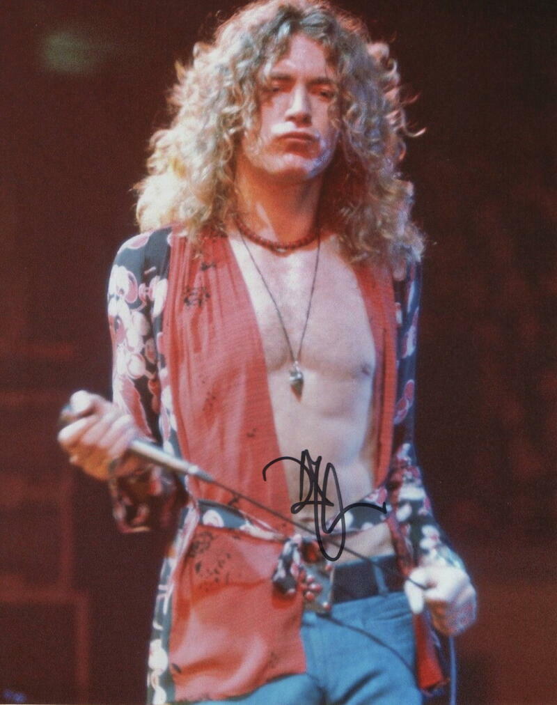 ROBERT PLANT SIGNED AUTOGRAPH 8X10 PHOTO - LED ZEPPELIN III, VERY RARE W/ JSA