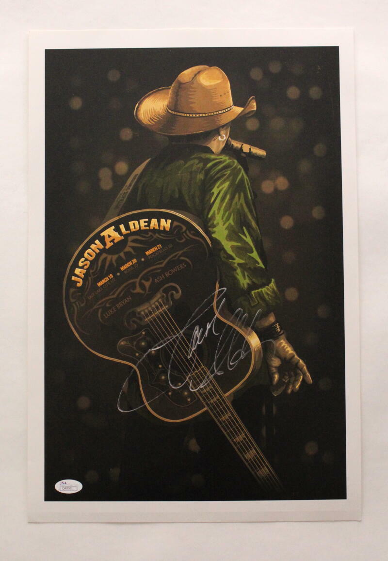 JASON ALDEAN SIGNED AUTOGRAPH 12X18 PHOTO POSTER COUNTRY STAR MY KINDA PARTY JSA