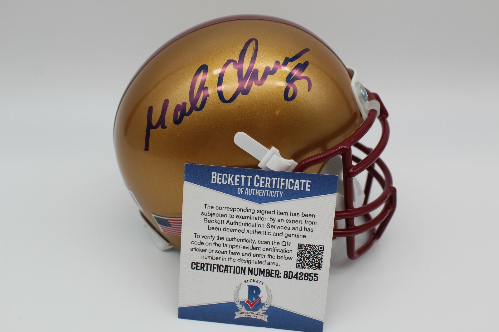 Mark Chmura Signed Boston College Eagles Mini Helmet w/Beckett COA BD42855