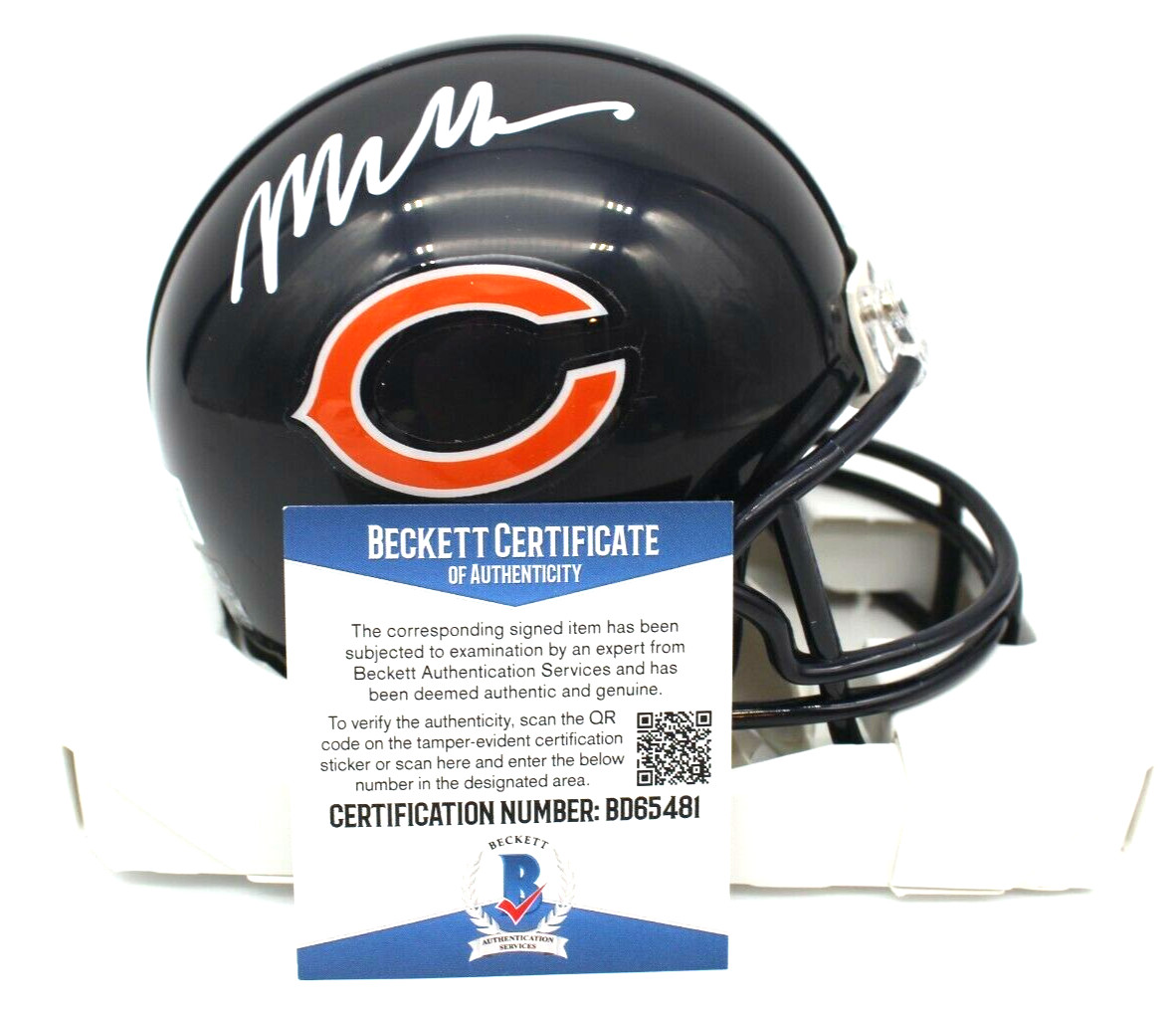 Matt Eberflus Signed Chicago Bears Mini Football Helmet w/Beckett COA BD65481