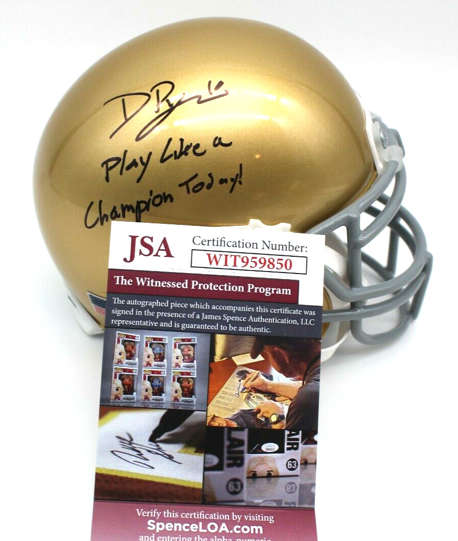 Drew Pyne Signed Notre Dame Fighting Irish Mini Football Helmet w/JSA COA #2