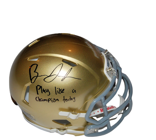 BRANDON JOSEPH signed (NOTRE DAME IRISH) Play Like a Champion mini helmet JSA