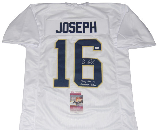 BRANDON JOSEPH signed (NOTRE DAME FIGHTING IRISH) PLACT white custom jersey JSA