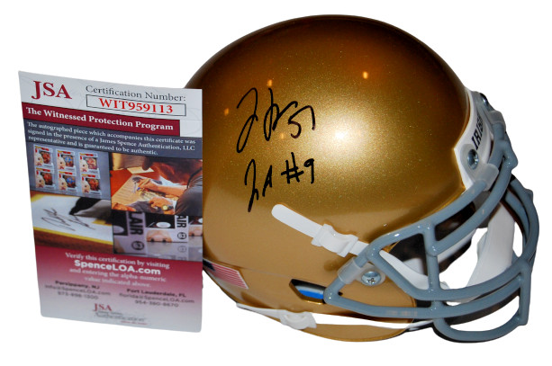 JUSTIN & JAYSON ADEMILOLA signed (NOTRE DAME FIGHTING IRISH) mini helmet #2 JSA
