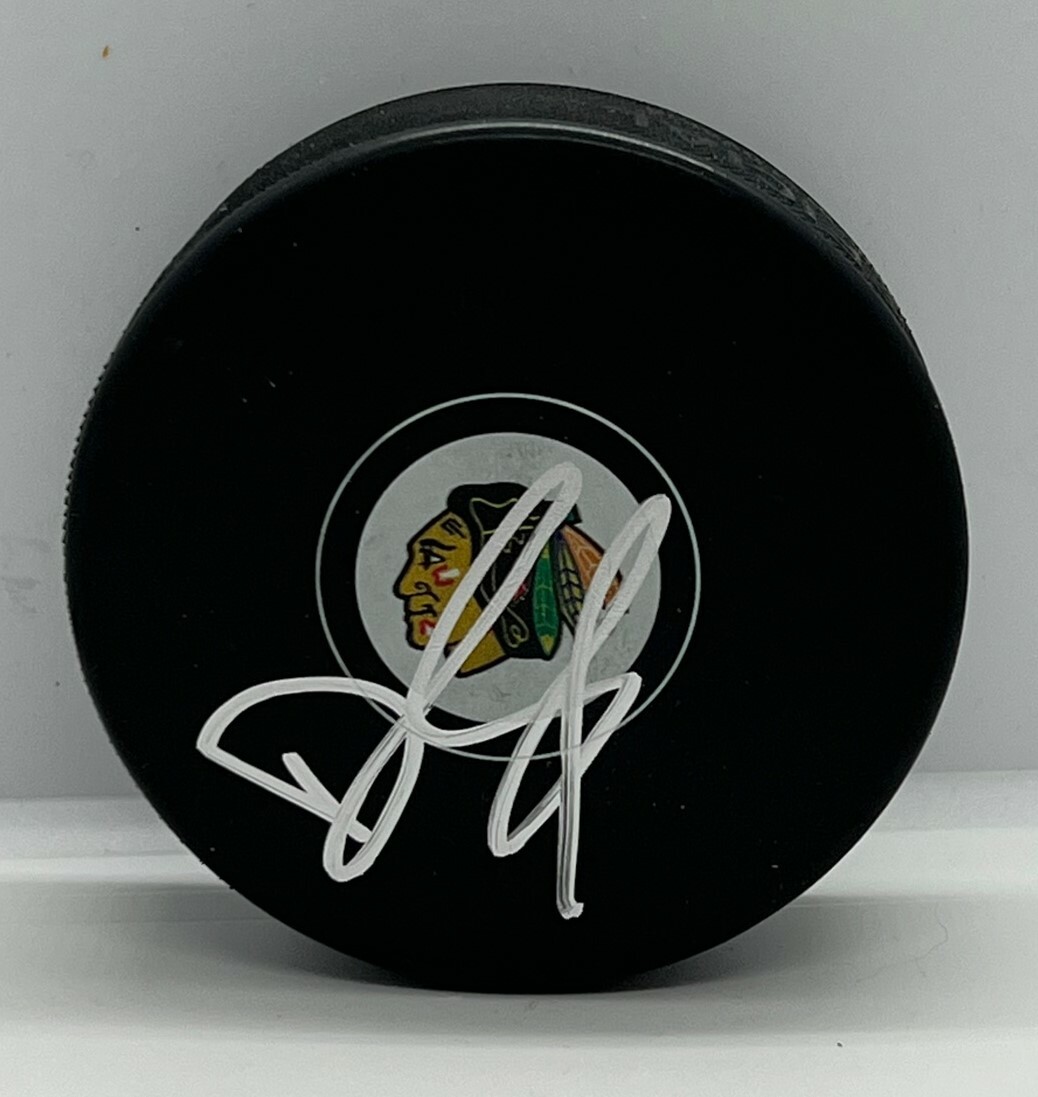 Derek King signed Chicago Blackhawks Puck autographed Hawks