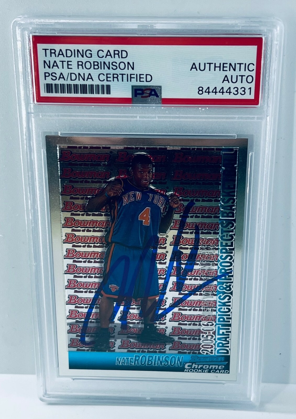 Nate Robinson signed 2005-06 Bowman Chrome #124 Rookie Card RC PSA/DNA Slabbed