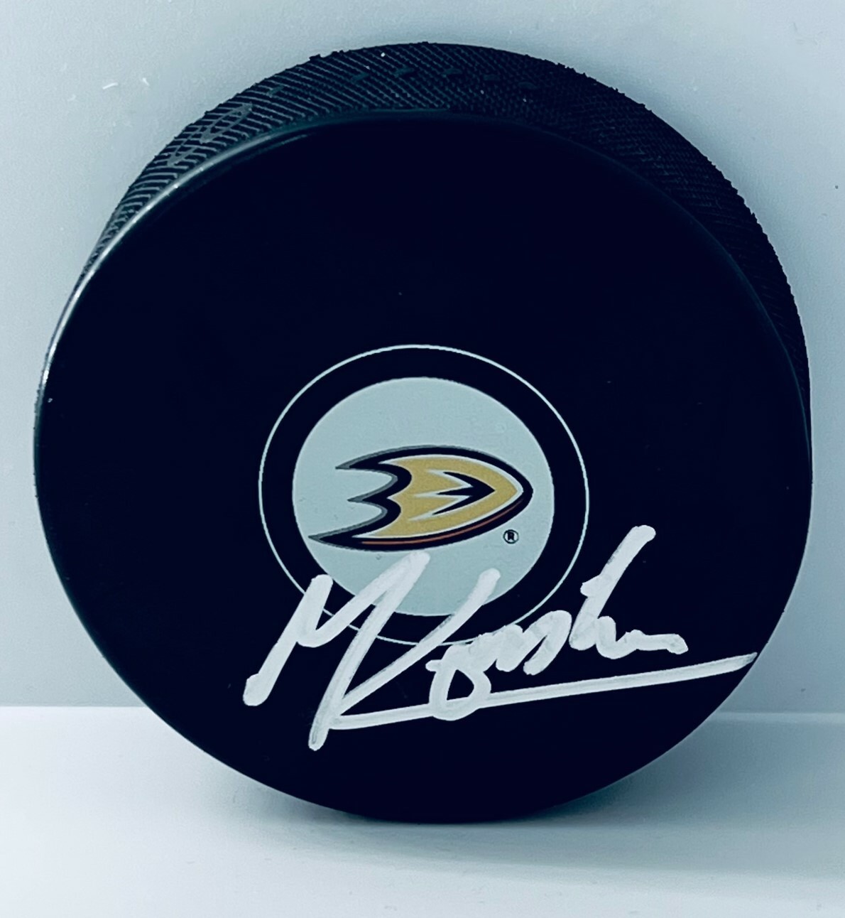 Max Comtois signed Anaheim Ducks Puck autographed