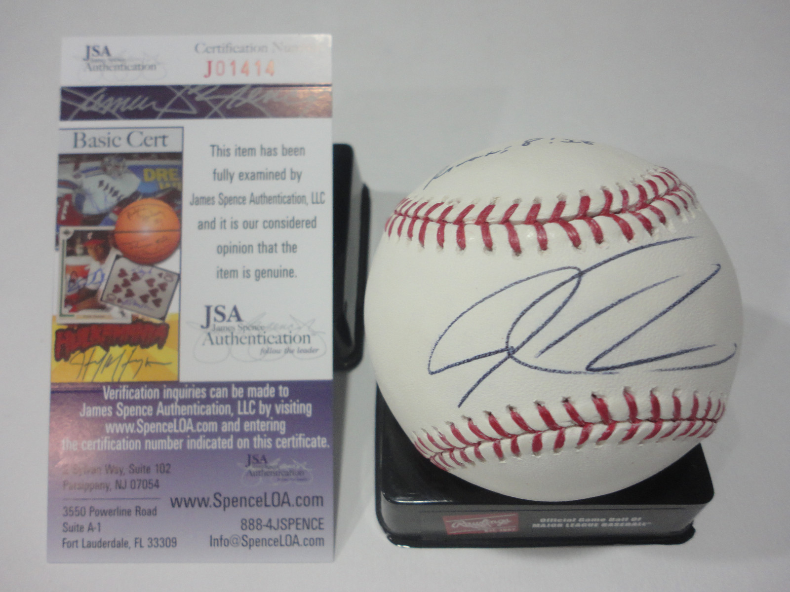 JOSH HAMILTON ANAHEIM ANGELS SIGNED AUTOGRAPHED M.L. BASEBALL JSA COA #J01414