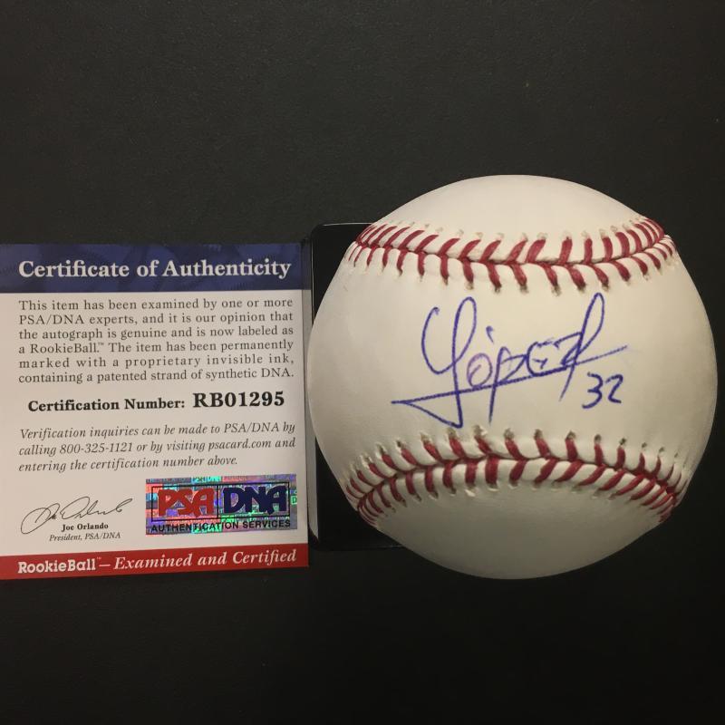 YOAN LOPEZ ARIZONA DIAMONDBACKS SIGNED BASEBALL PSA RB01295 COLLECTIBLE MEMORABILIA