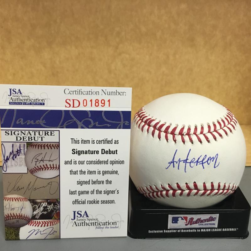 ANDERSON ESPINOZA BOSTON RED SOX SIGNATURE DEBUT M.L. SIGNED BASEBALL JSA SD0189