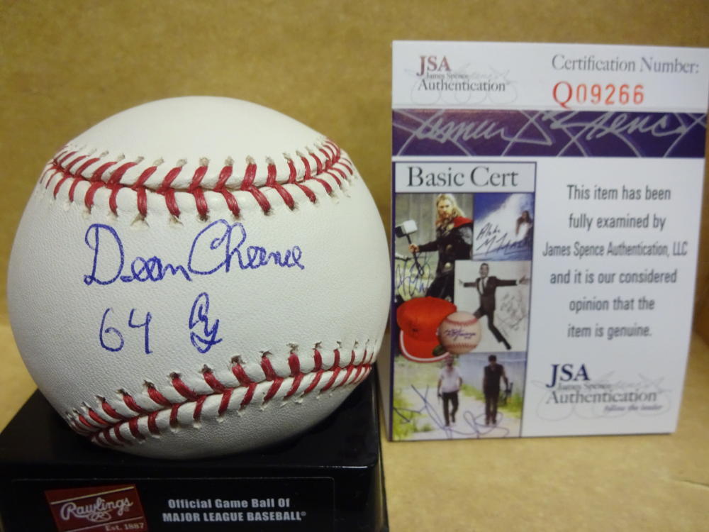 DEAN CHANCE 64 CY DECEASED TWINS SIGNED M.L BASEBALL JSA Q09266