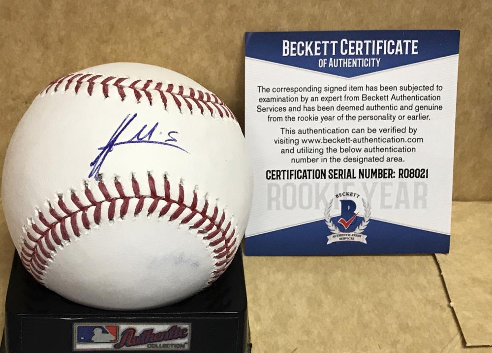 FRANCIS MARTES HOUSTON ASTROS ROOKIE YEAR SIGNED M.L. BASEBALL BECKETT AUTH. R0