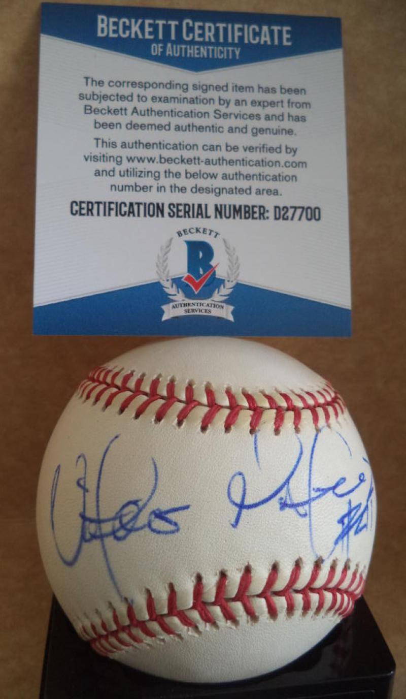 VICTOR MARTINEZ TIGERS/INDIANS/RED SOX SIGNED AUTO M.L. BASEBALL BECKETT D27700