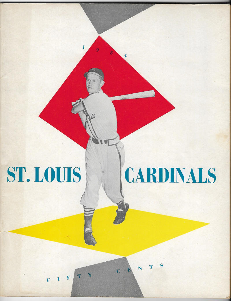 1954 ST. LOUIS CARDINALS YEARBOOK SCHOENDIENST COVER NR MT-MINT CONDITION VINTAG COLLECTIBLE MEMORABILIA