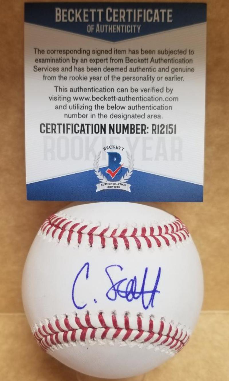 CONNOR SCOTT MIAMI MARLINS ROOKIE YEAR SIGNED AUTO M.L BASEBALL BECKETT R12151