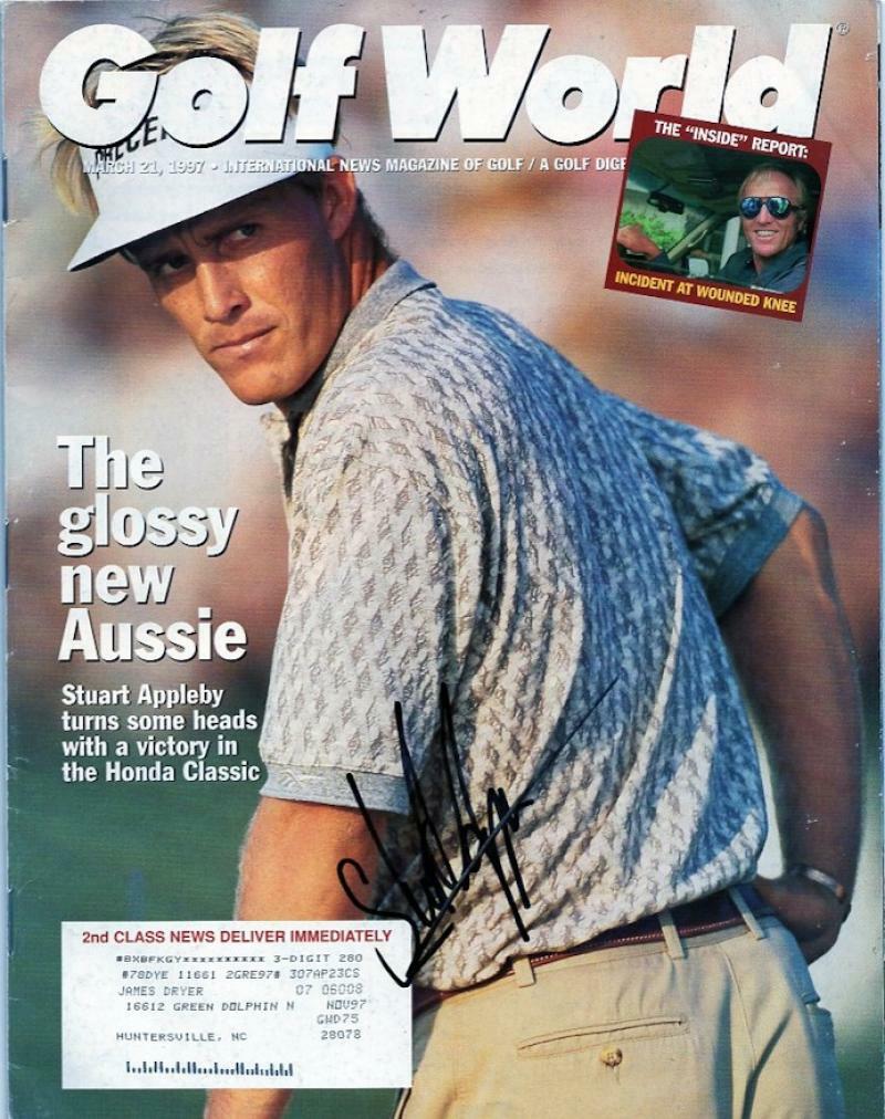 STUART APPLEBY SIGNED GOLF WORLD MAGAZINE 3/21/97 COLLECTIBLE MEMORABILIA