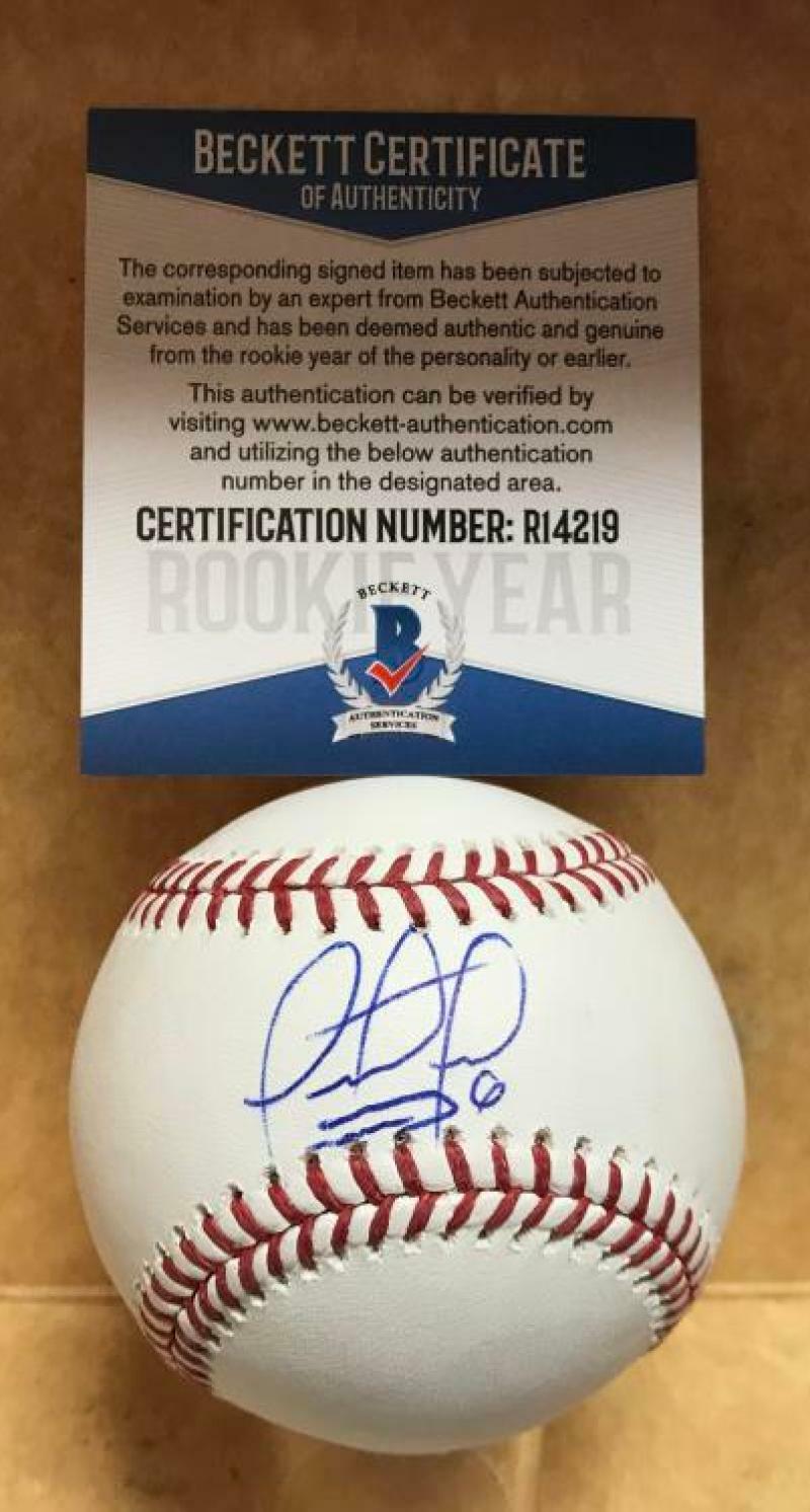 JHONNY PEREDA CHICAGO CUBS ROOKIE YEAR SIGNED M.L. BASEBALL BECKETT R14219