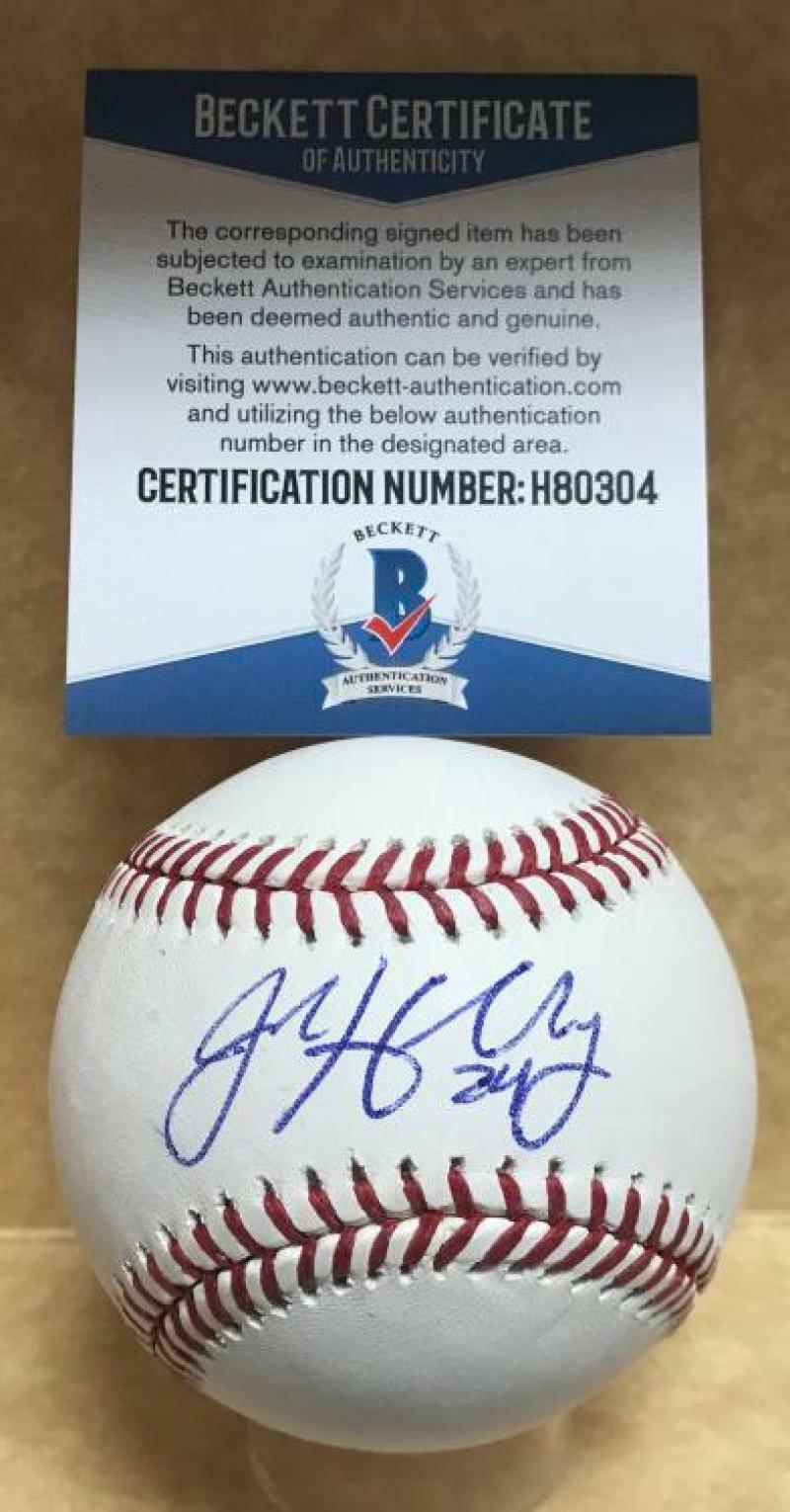 JORDAN HOLLOWAY MIAMI MARLINS SIGNED M.L. BASEBALL BECKETT H80304