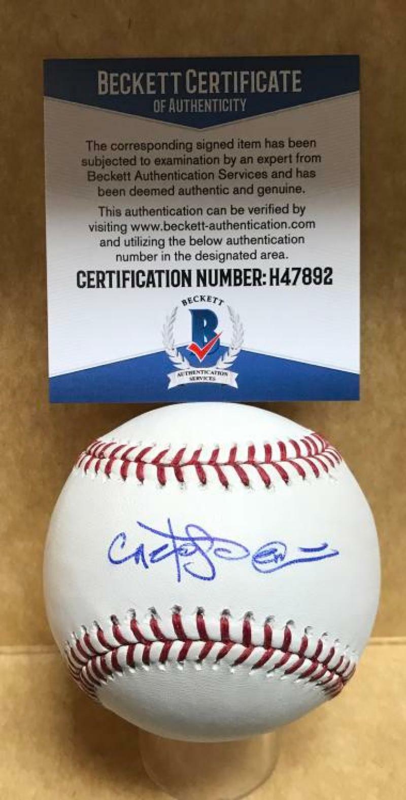 CARLOS PENA RANGERS/CUBS/RED SOX ESPN SIGNED AUTO M.L. BASEBALL BECKETT H47892
