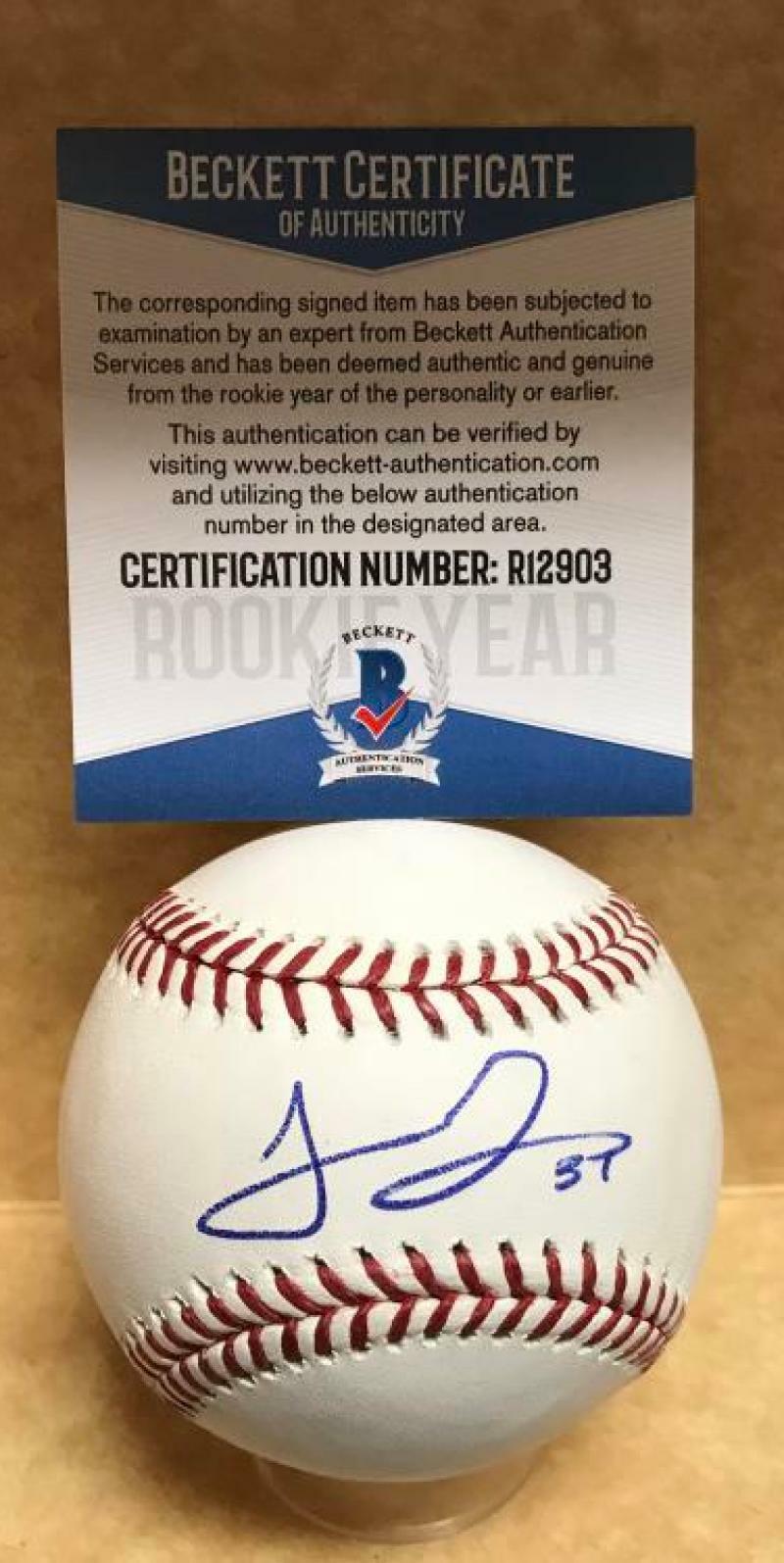 JOSH JAMES HOUSTON ASTROS ROOKIE YEAR SIGNED M.L. BASEBALL BECKETT R12903