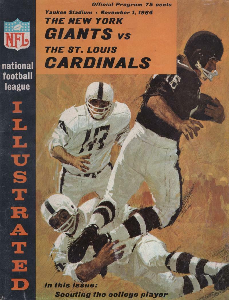 GIANTS ST. LOUIS CARDINALS YANKEE STADIUM 11/1/64 VINTAGE PROGRAM