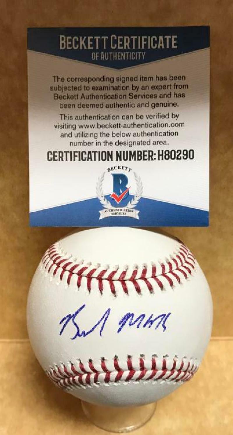 BRENDAN MCKAY TAMPA BAY RAYS SIGNED AUTOGRAPHED M.L. BASEBALL BECKETT H80290
