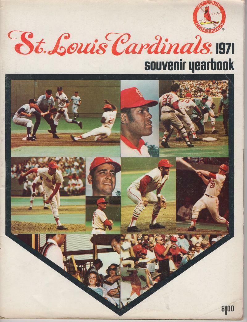 ST. LOUIS CARDINALS 1971 GIBSON,CARLTON AND SIMMONS SOUVENIR YEARBOOK