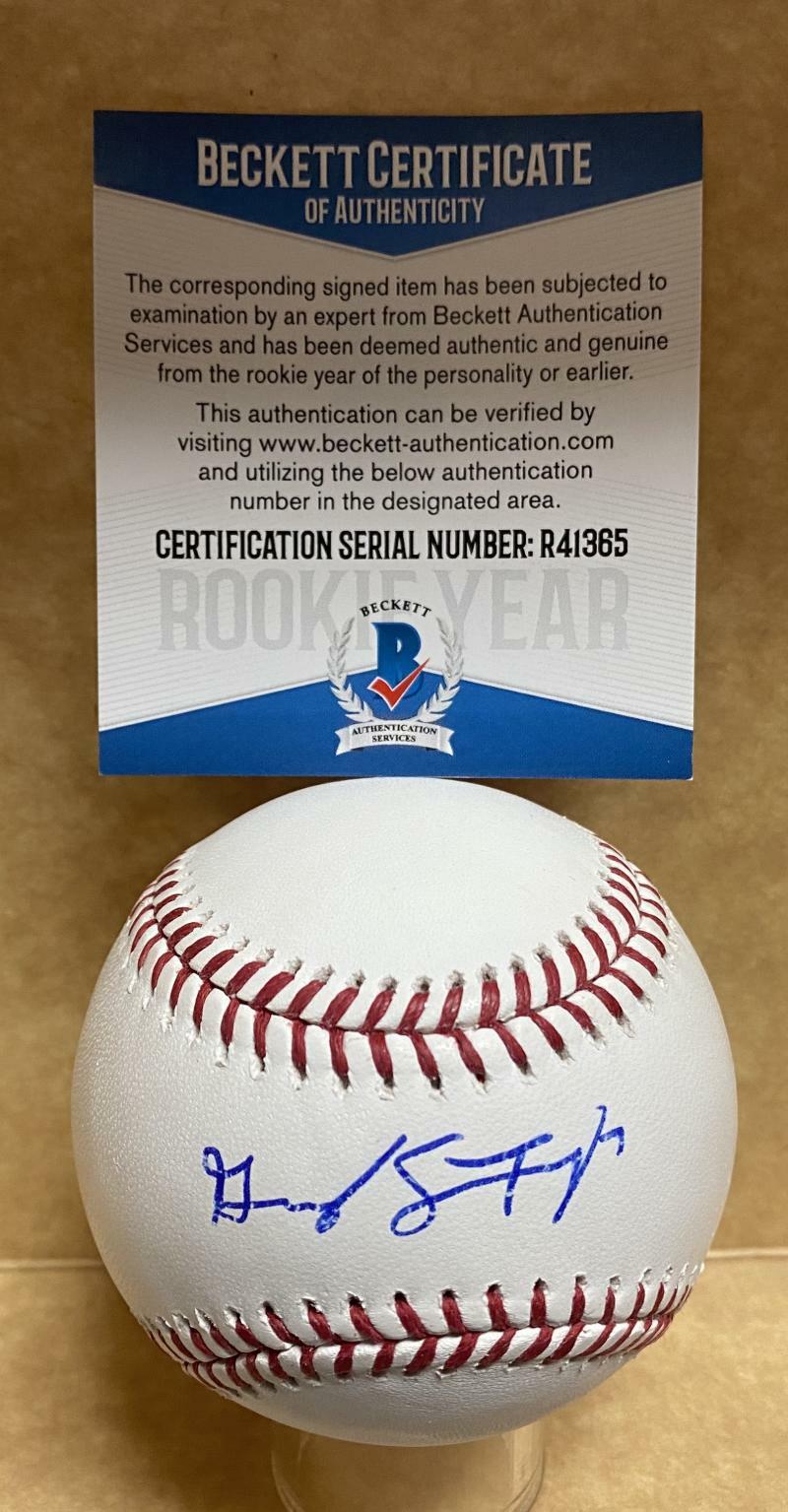 GARRISON SCHWARTZ ATLANTA BRAVES ROOKIE YEAR SIGNED M.L. BASEBALL BECKETT R41365