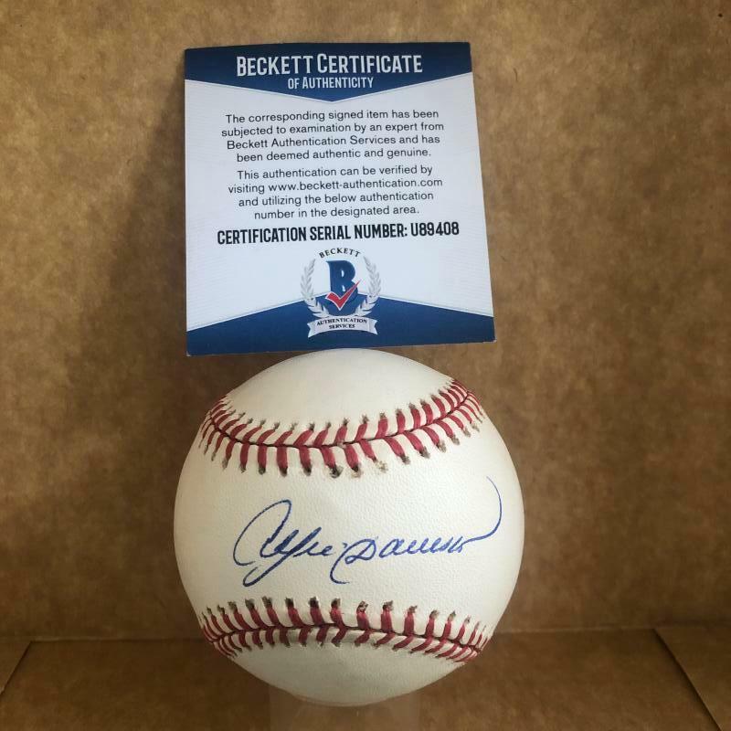 ANDRE DAWSON CHICAGO CUBS SIGNED AUTOGRAPHED N.L. BASEBALL BECKETT U89408