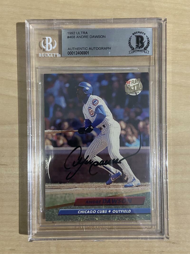 1992 ULTRA ANDRE DAWSON #468 CUBS SIGNED CARD BECKETT AUTHENTIC AUTO