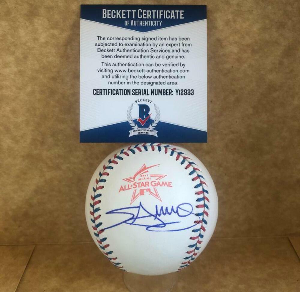 MIGUEL SANO MINNESOTA TWINS SIGNED 2017 ALL STAR GAME BASEBALL BECKETT Y12933