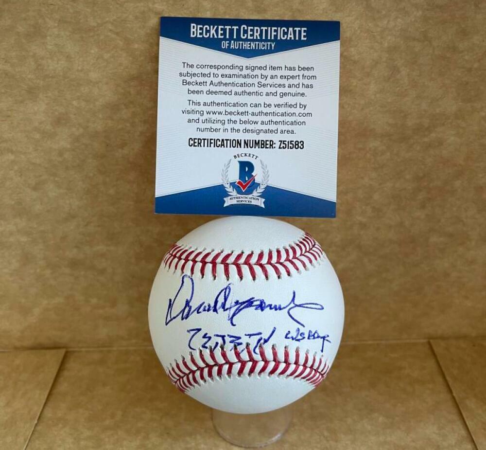 DAROLD KNOWLES 72 73 74 WS CHAMPS OAKLAND A'S SIGNED AUTO M.L. BASEBALL BAS Z515