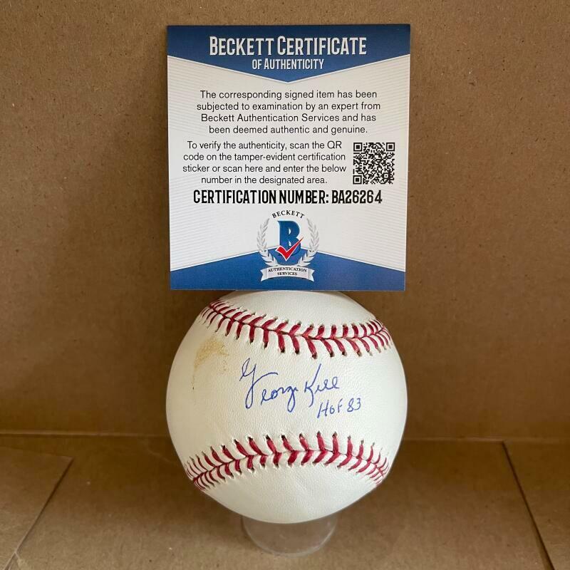 GEORGE KELL WHITE SOX HOF 83 SIGNED AUTO M.L. BASEBALL BAS BA26262