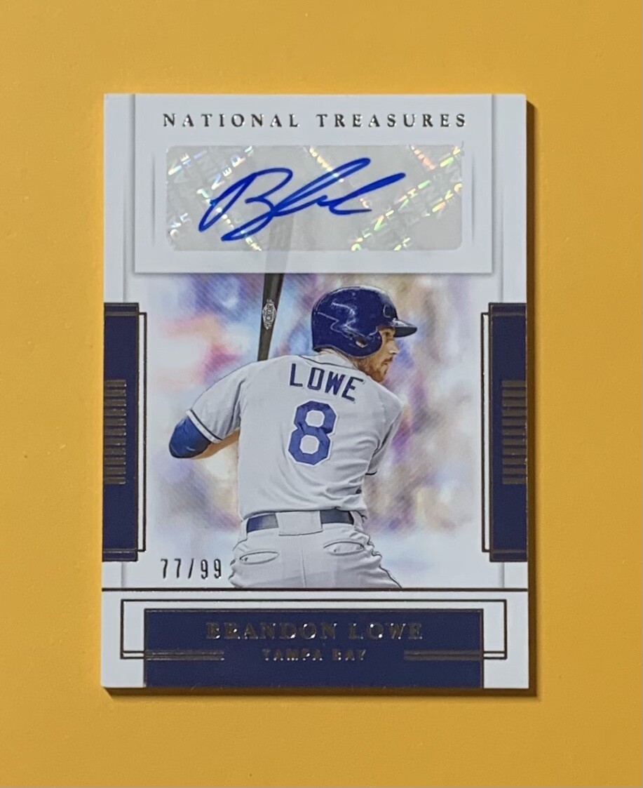 2020 PANINI NATIONAL TREASURES BRANDON LOWE AUTO /99 #S-BL RAYS